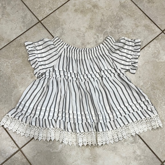 New! Surf Gypsy Striped Off Shoulder Boho Tunic Top S - Picture 1 of 8